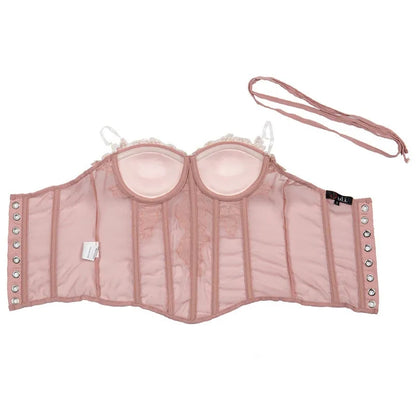 Pink Chiffon Lace Corset