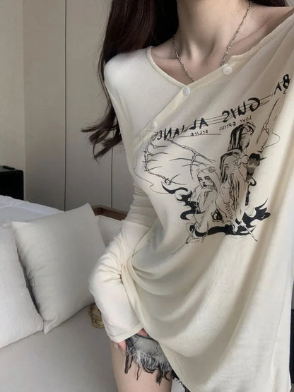Fairy Graphic Print Long Sleeve T-shirt