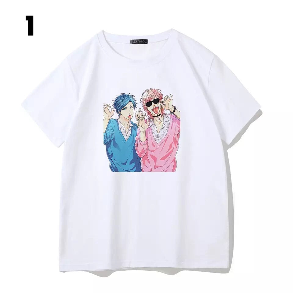 Anime Cartoon Yaoi Causal Short Sleeve Shirt