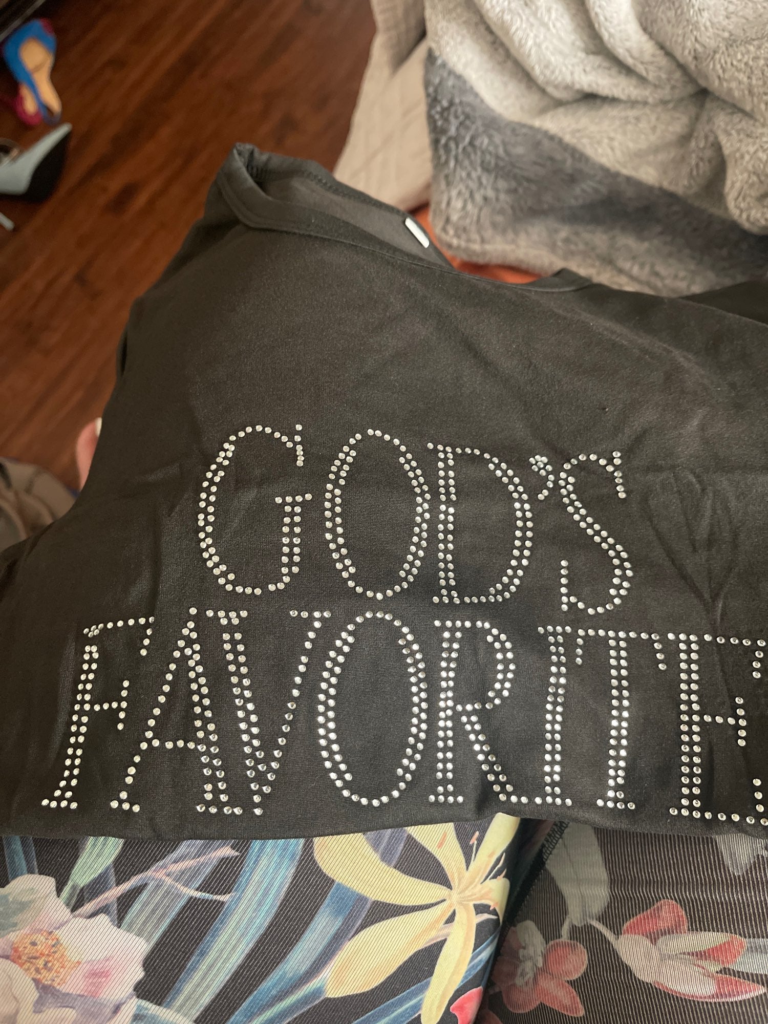God's Favorite Rhinestone Crop Top