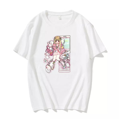 Japanese Fairy Anime Print Short Sleeve T-shirt