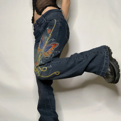 Butterfly Low Waist Denim Jeans