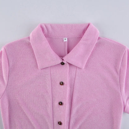 Pink Button Up Romper