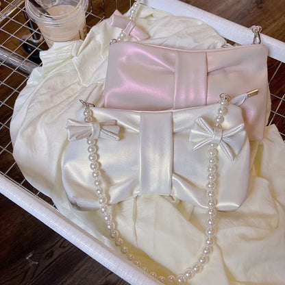 Pink Pearl Bow Handbag