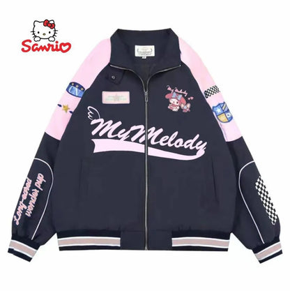 Japanese Anime Print Windproof Biker Jacket