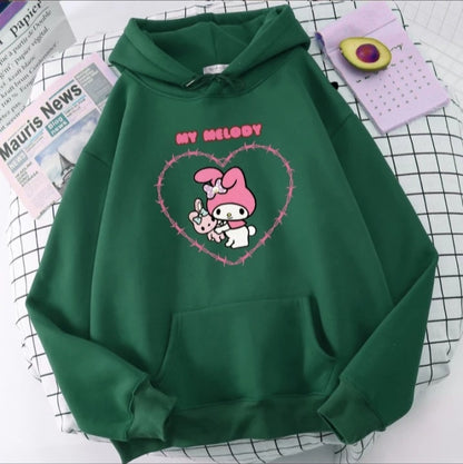 Cute Anime Japanese Cartoon Print Long Sleeve Hoodie