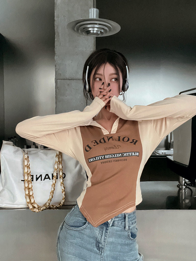 Y2K Collar Long Sleeve Shirt