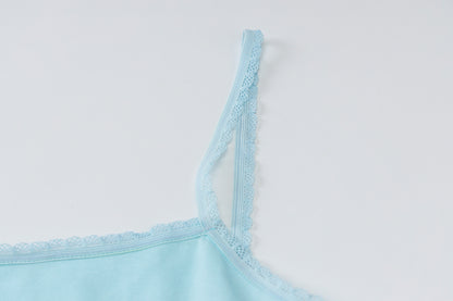 Blue Lamb Print Tank Top