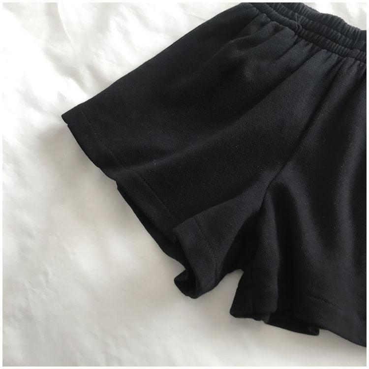 Cute Black White Sky Star Moon Planet Embroidery Casual Sport Shorts Cycling Running Gym High Waist E-Girl Kawaii Korean Japanese Harajuku Streetwear