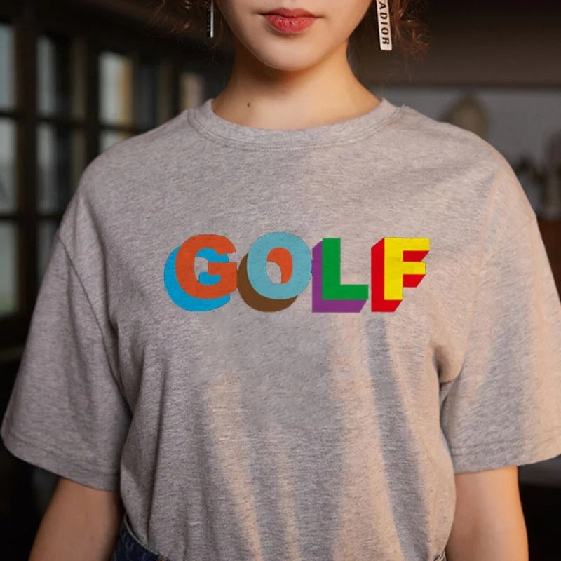Cute Golf 90s Graphic Print Short Sleeve Shirt T-shirt Tee Top Kawaii Korean Japanese Harajuku Chinese Retro Streetwear Aesthetic Fashion