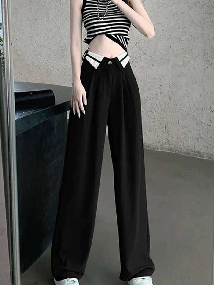 Pink Chic Loose High Waist Wide Leg Pants