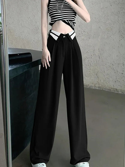 Pink Chic Loose High Waist Wide Leg Pants