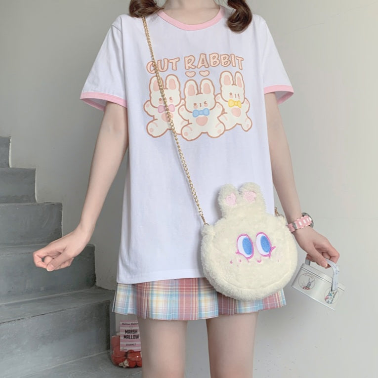 Rabbit Print Short Sleeve T-shirt