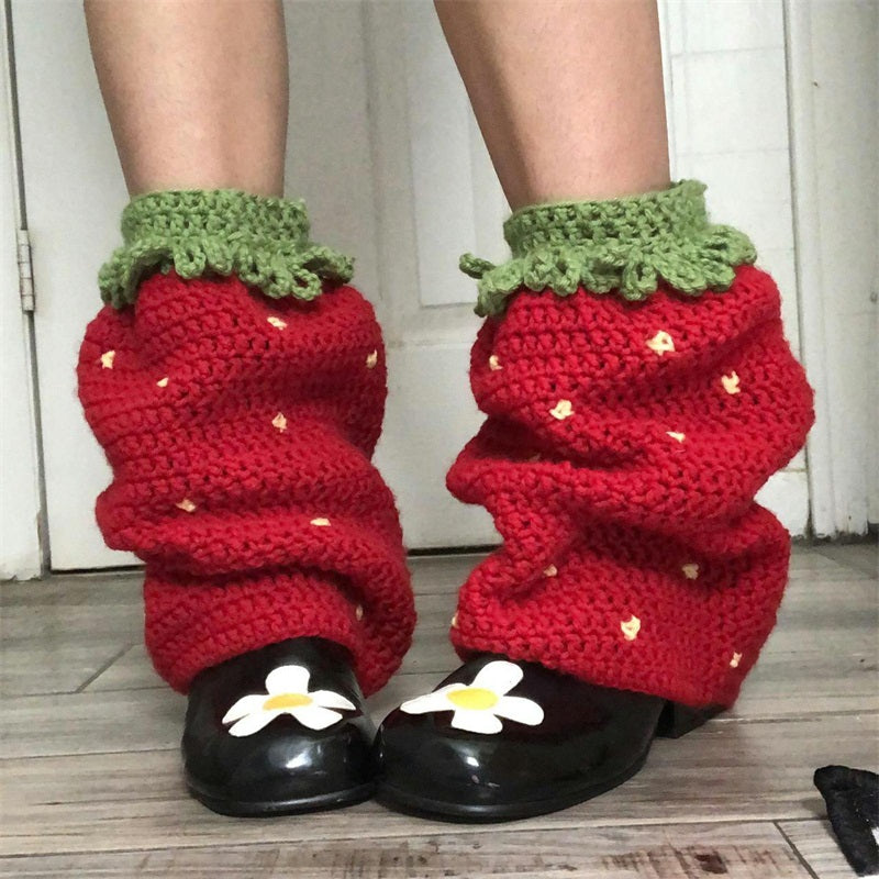Strawberry Crochet Leg Warmers