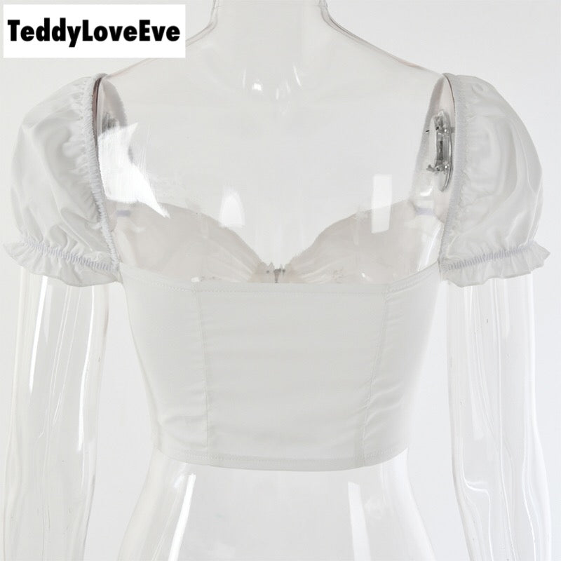 Cute Sexy V Neck Corset Backless Summer Zipper Beach Crop Shirt Tee T-shirt E-Girl Kawaii Korean Japanese Harajuku Chinese Retro Streetwear Aesthetic