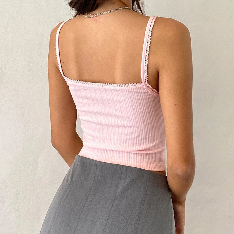 Pink Lace Bow Camisole