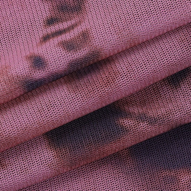 Cute Sexy 90s Retro Vintage Tie Dye Mesh Ruffle Trim A-line Mini High Waisted Skirt Aesthetic Goth E-Girl Kawaii Korean Japanese Harajuku Streetwear