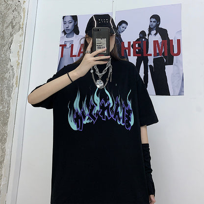Cute Graphic Letter Graffiti Art Top Short Sleeve Shirt Tee T-shirt E-Girl Kawaii Korean Japanese Harajuku Chinese Retro Streetwear Aesthetic