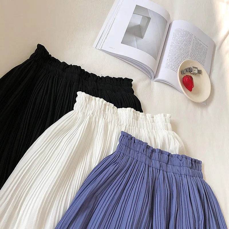 Chiffon Pleated Mini Skirt