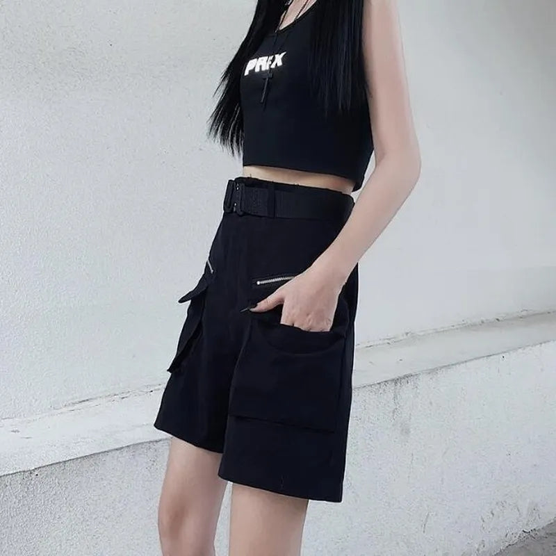 Black Cut Out Oversized Pocket Cargo Pants