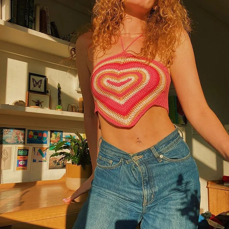Heart Knit Halter Top