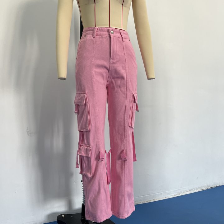 Pink Pocket Cargo Pants