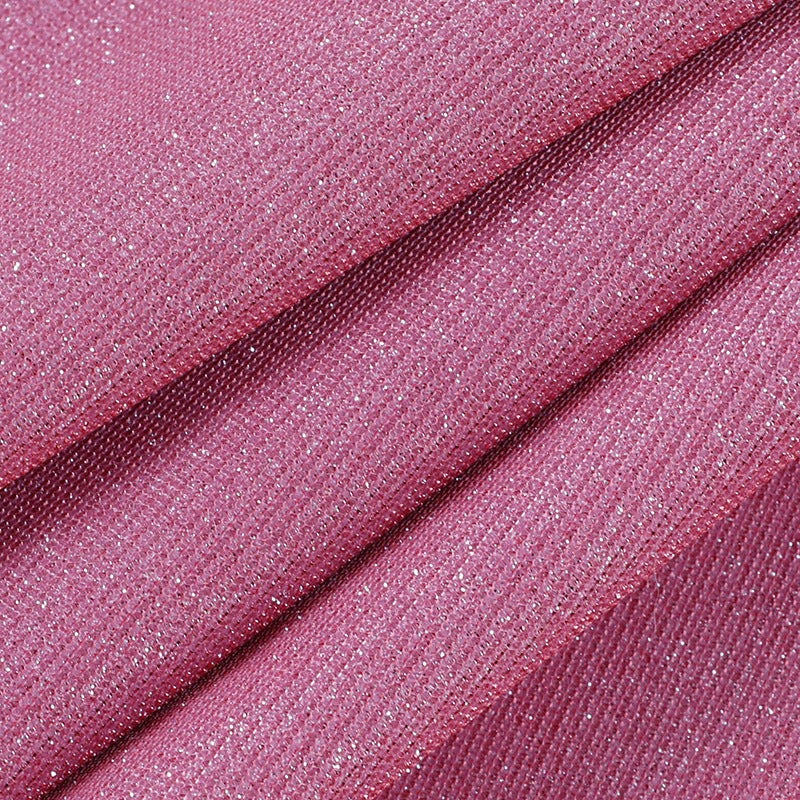 2PCS Pink Sequin Cut Out Tank Top + Mini Skirt