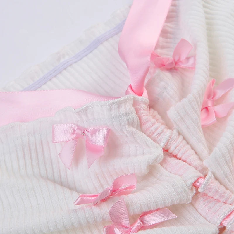 Pink Sweet Bow Split Bandage Top
