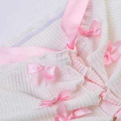 Pink Sweet Bow Split Bandage Top