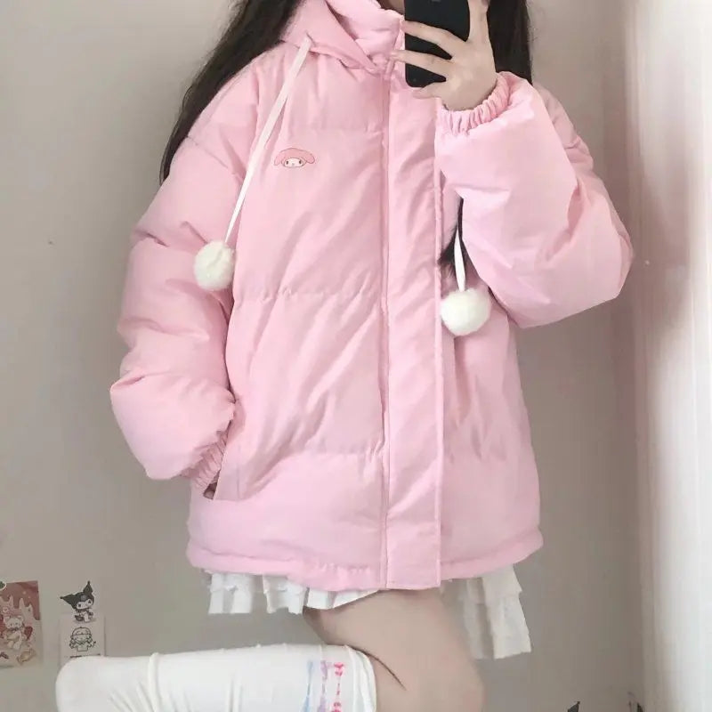 Pink Japanese Anime Puffy Winter Jacket