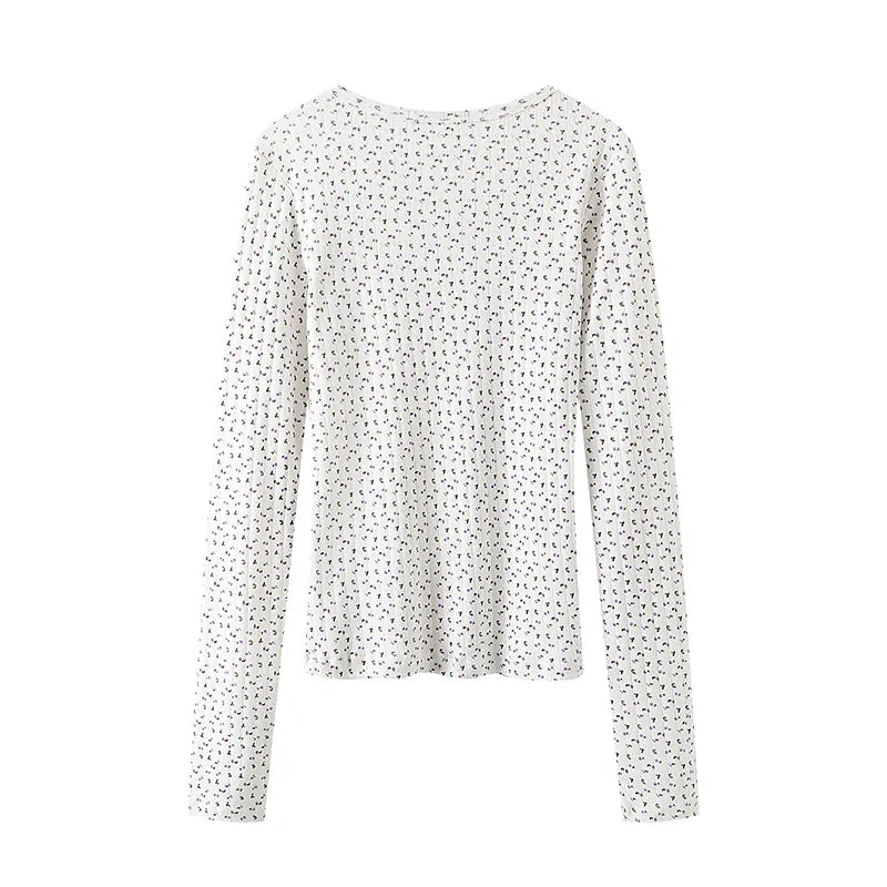 White Floral Long Sleeve Shirt