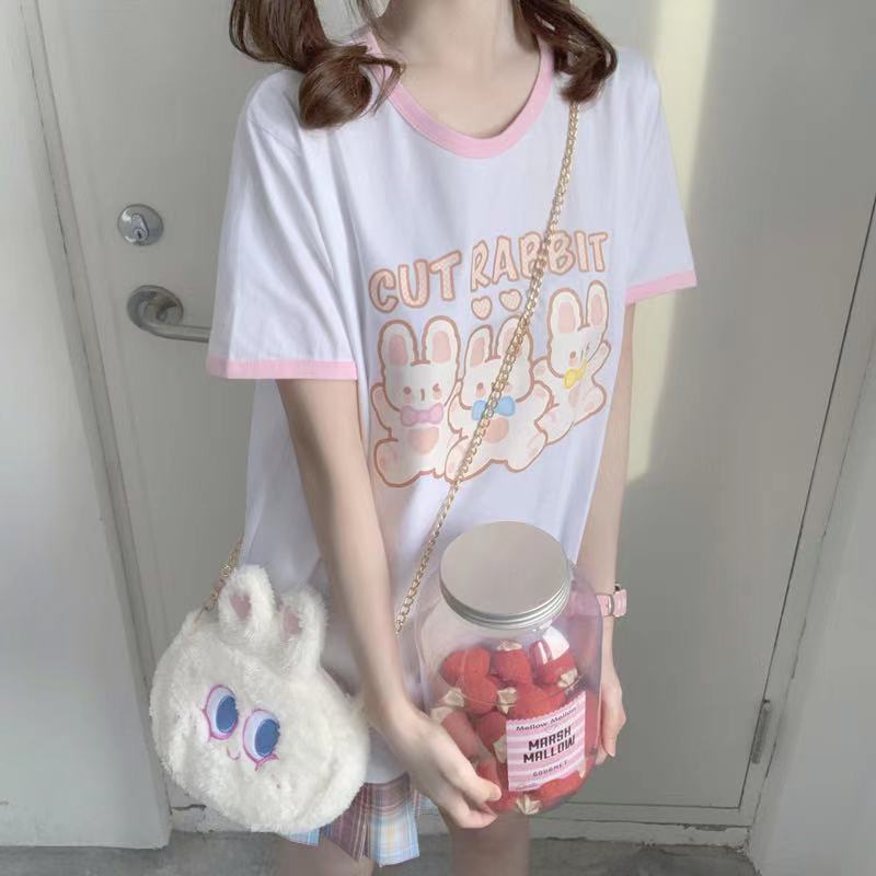 Rabbit Print Short Sleeve T-shirt