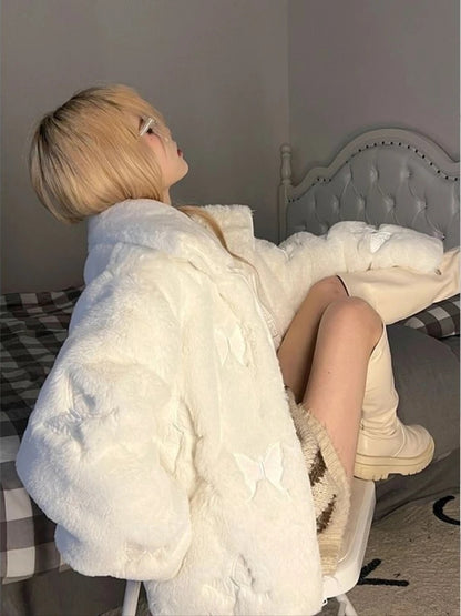 Fluffy Butterfly Parka Jacket