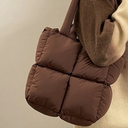 Pink Puffy Quilted Shoulder Bag