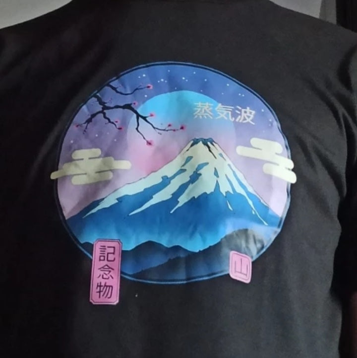 Cute Mount Fuji Japan Cartoon Anime Print Oversize Short Sleeve T-shirt Aesthetic Casual Summer E-Girl Kawaii Korean Japanese Harajuku Streetwear
