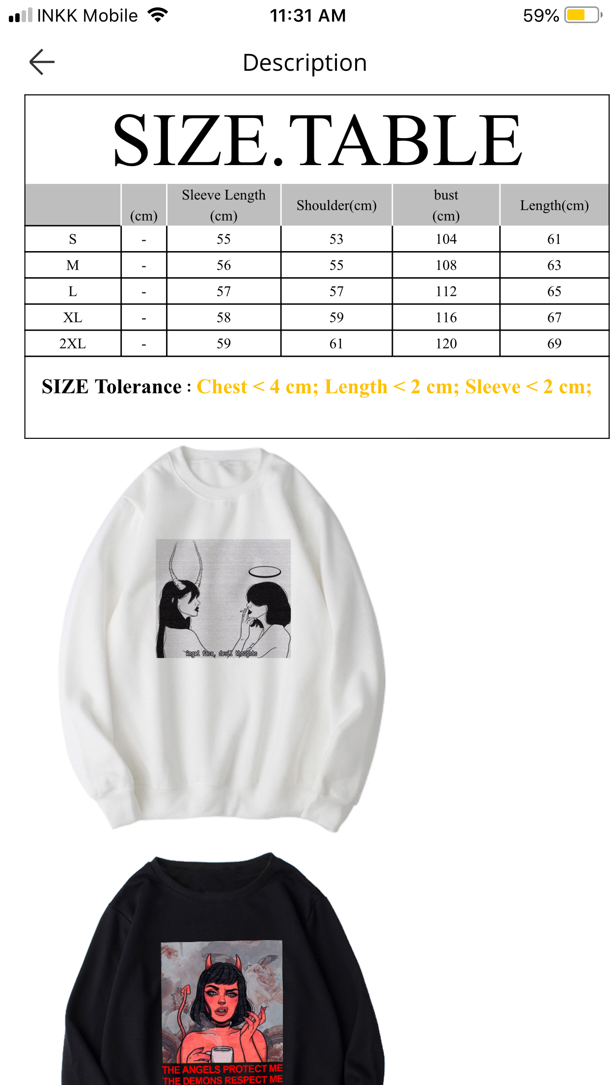 Cute Angel Demon Girl Print Sweater Pullover Hoodie Long Sleeve Top Shirt Sweatshirt E-Girl Kawaii Korean Japanese Harajuku Retro Streetwear Aesthetic