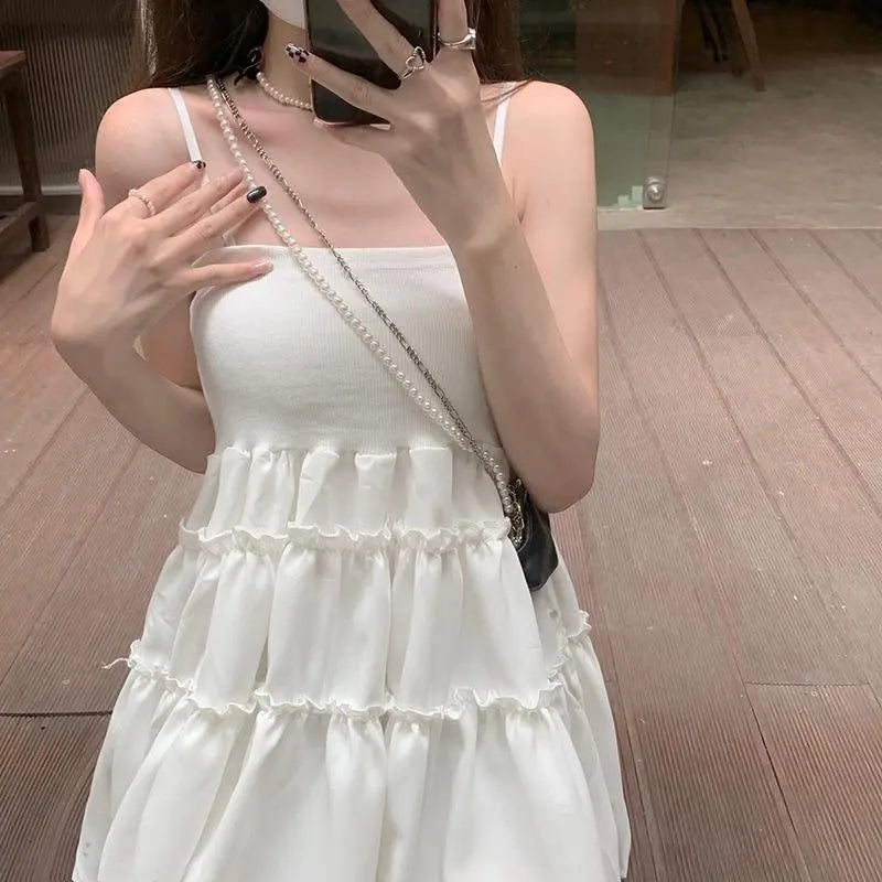 Black Ruffle Pleated Sundress