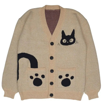 Cat Graphic Print Sweater