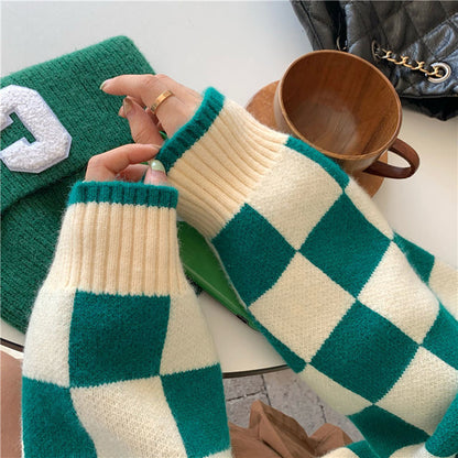 Checkboard Patchwork Cardigan