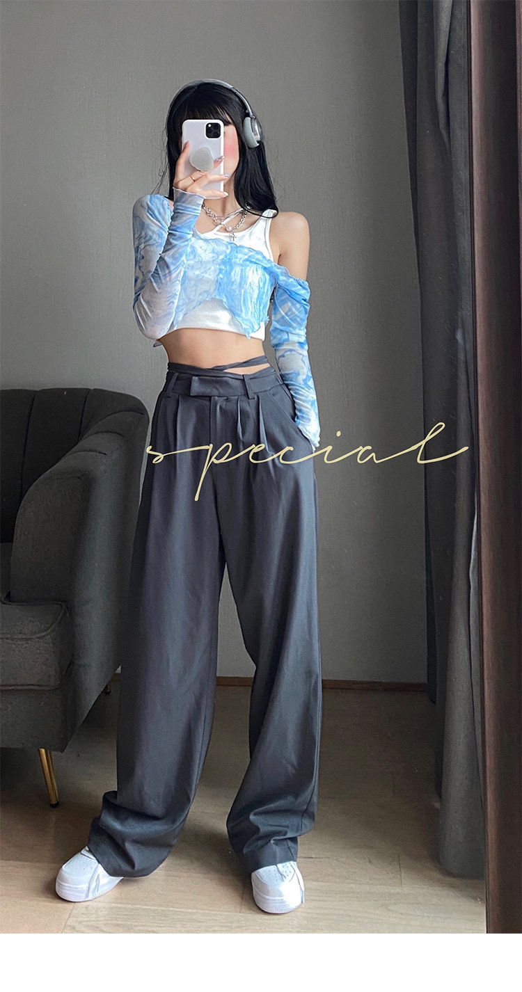 Blue Tie Dye Mesh Crop Top