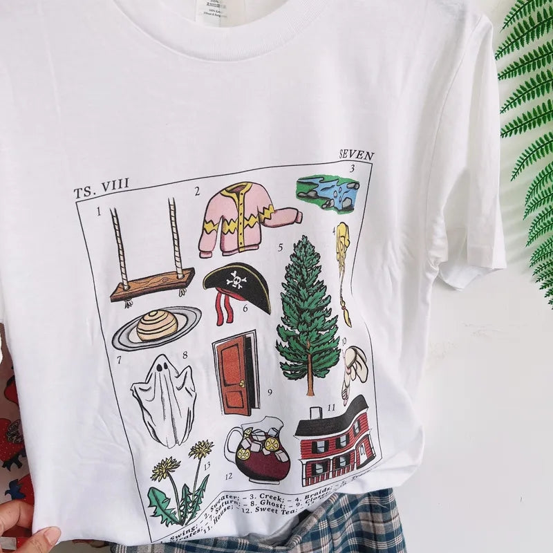 Retro Vintage Print Short Sleeve T-shirt