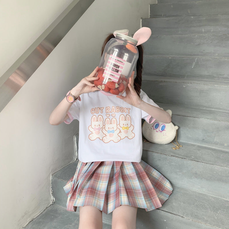 Rabbit Print Short Sleeve T-shirt