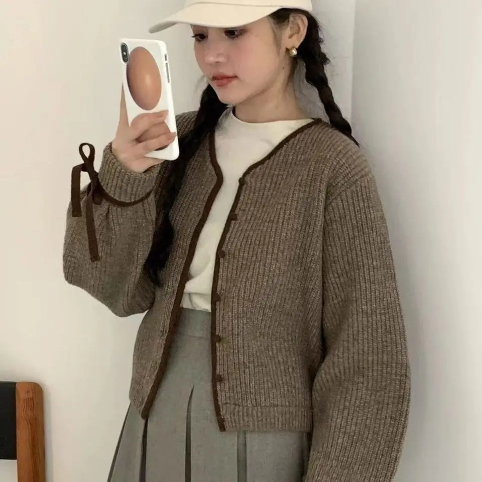 Grey Bow Sweater