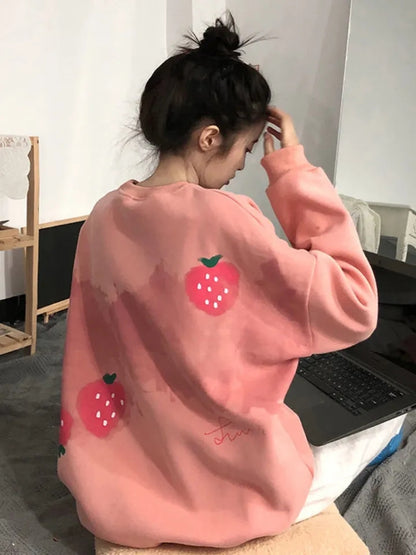 Strawberry Print Sweatshirt