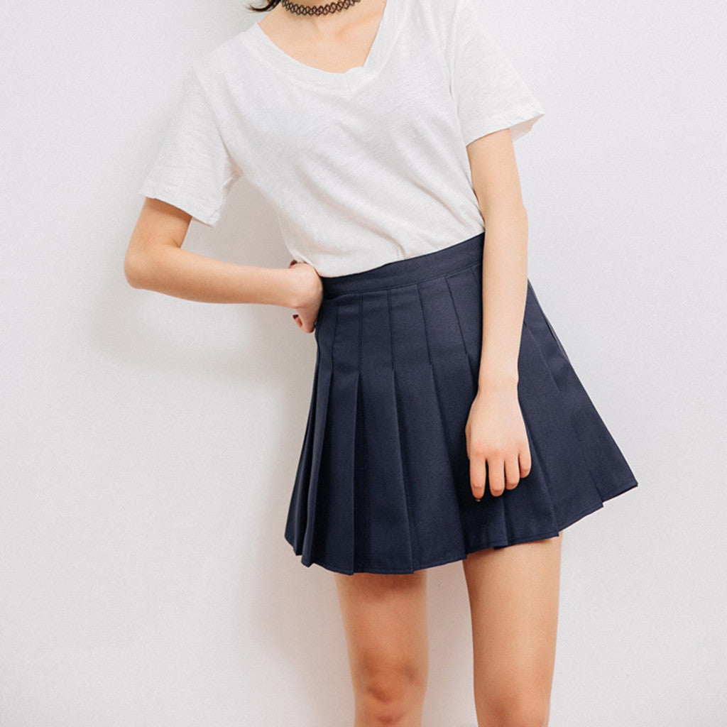 Cute School Girl Pleated High Waisted Tennis Mini Skirts Bottoms E-Girl Kawaii Korean Japanese Harajuku Retro Streetwear Aesthetic