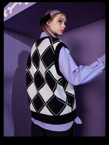 Japanese Anime Argyle Sweater Vest