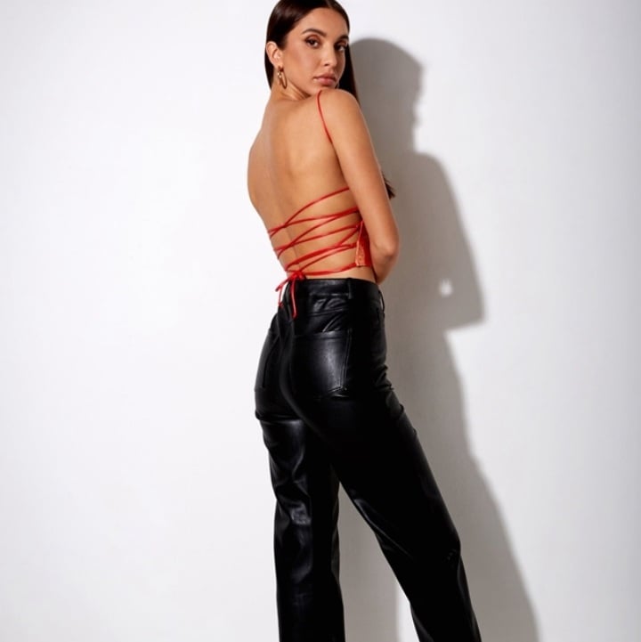 Cute Sexy Red Dragon Backless Bandage Spaghetti Strap Crop Top Sleeveless Shirt Summer Aesthetic Casual E-Girl Kawaii Korean Japanese Harajuku