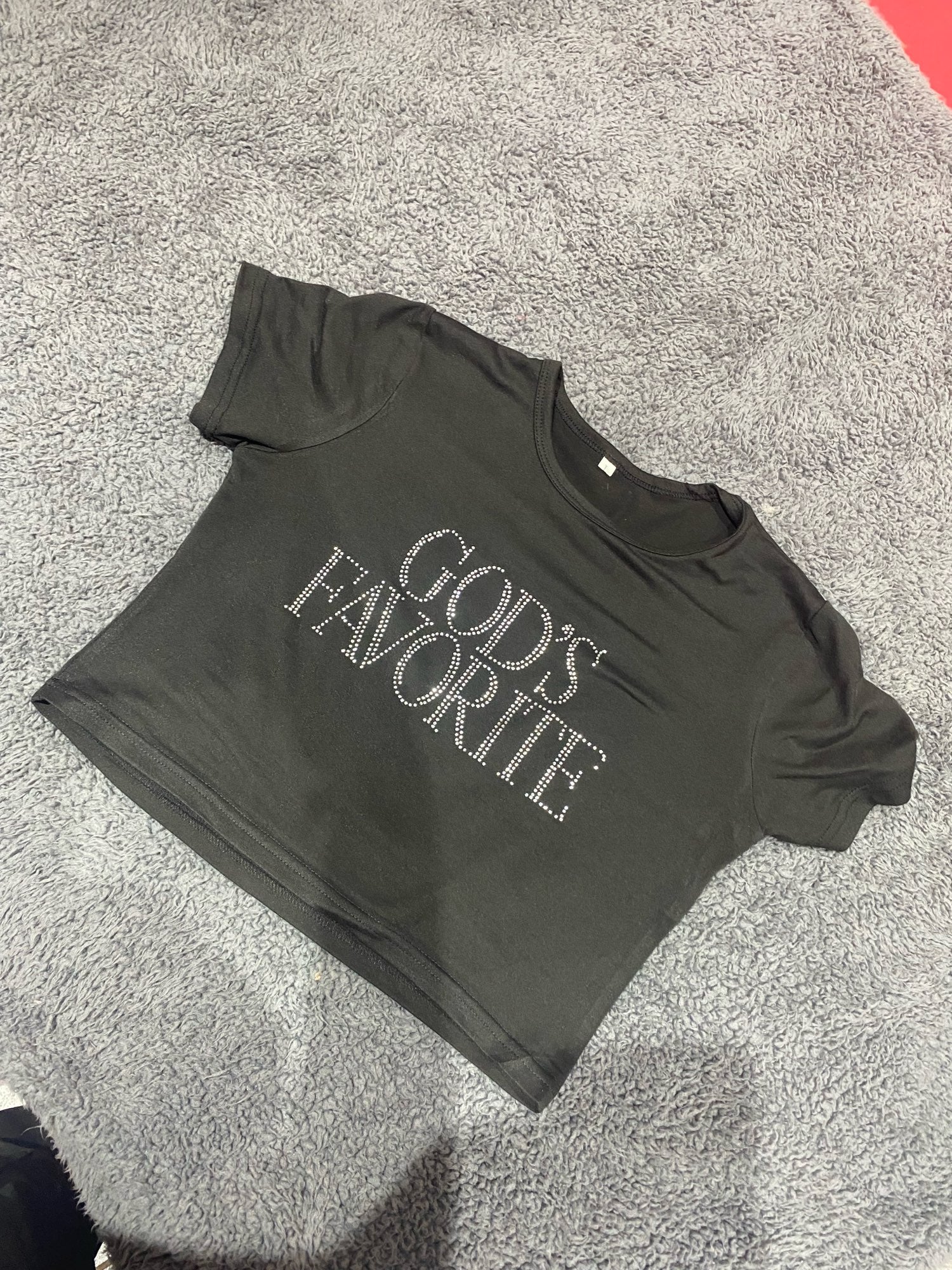 God's Favorite Rhinestone Crop Top