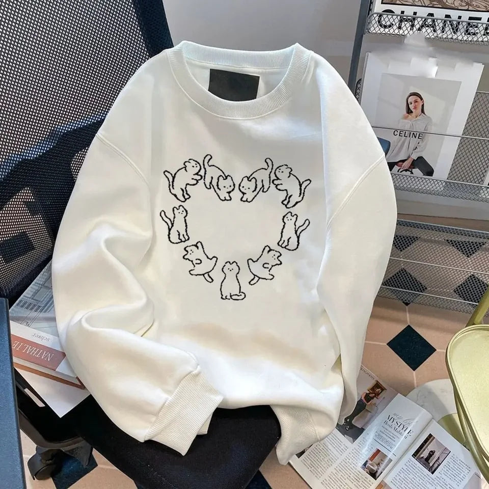 Cat Round Neck Sweater