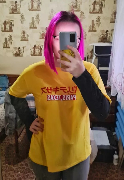 Cute Casual Yellow Vintage Letter Print Graphic T-shirt Long Sleeve Tee Shirt O-neck Pullover E-Girl Kawaii Korean Japanese Harajuku Retro Streetwear